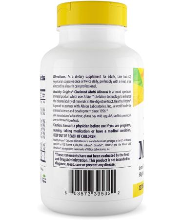 Healthy Origins Chelated Multi Mineral - Albion Minerals, 120 Veggie Caps (Pack of 2) - Boost Your Health! - Buy Online on GoSupps.com