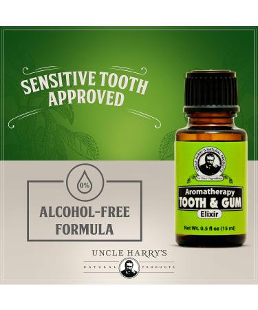 Uncle Harry's Aromatherapy Tooth & Gum Elixir - Alcohol Free Mouthwash for Bad Breath (0.5 oz) - Buy Online on GoSupps.com