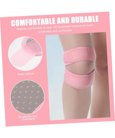 FRCOLOR 3pcs Adjustable Patella Knee Brace - Comfortable Sports Knee Support Strap for Optimal Knee Protection - Pink - Buy Online on GoSupps.com