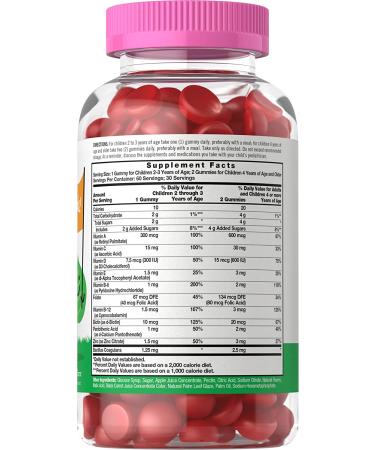 Carlyle Children's Multivitamin Gummies with Probiotics - 60 Chewables, Natural Berry Flavor | Vegetarian, Non-GMO, Gluten Free Kids Supplement - Buy Online on GoSupps.com