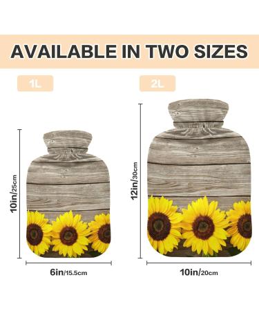 Hot Water Bottle 2L with Sunflower Cover | Pain Relief & Winter Warmth for Hands & Feet - International Shipping - Buy Online on GoSupps.com