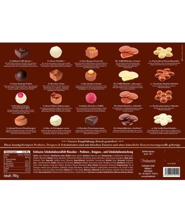 Praline Messenger - Exclusive 740g Chocolate Gift Box with 24 Handmade & 80 Fine Chocolates - Perfect International Shipping Treat - Buy Online on GoSupps.com