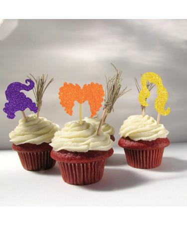 Hocus Cupcake Toppers Pocus Halloween Party Decorations Witch Hair Food Picks Trick or Treat Supplies - Buy Online on GoSupps.com