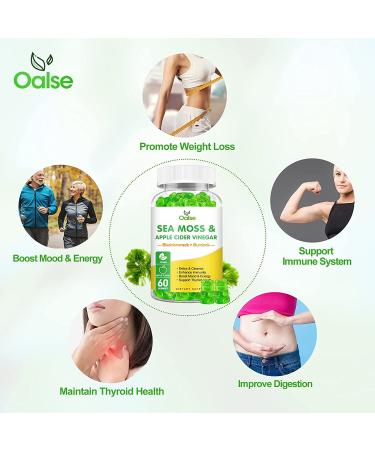 Organic Sea Moss Gummies 60 Count (Pack of 2) - Immune Health & Weight Management Support - Buy Online on GoSupps.com