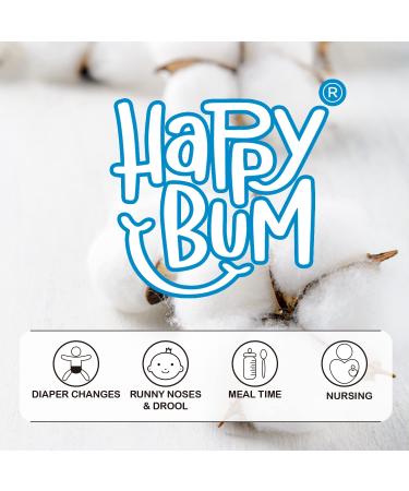 Dry Wipes - HAPPY BUM Dry Baby Wipes  100% Cotton Baby Wipes  Unscented Cotton Tissues for Sensitive Skin  600 Count - Buy Online on GoSupps.com