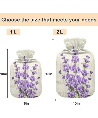 NAANLE Vintage Lavender Hot Water Bottle with Cover - 2L Heat Therapy for Back Pain Relief & Cold Therapy - Hand & Foot Warmer - Buy Online on GoSupps.com