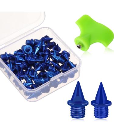 1/4 Inch Carbon Steel Track Spikes JULMELON 60pcs Carbon Spikes with Spike Wrench for Track Shoes Field Sprinting Cross Country Short Running(Purple) Blue