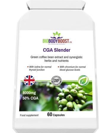 CGA Slender Premium Green Coffee Bean Extract Complex - 50% Chlorogenic Acid - 60 Vegan Capsules for Weight Management & Energy Metabolism - Buy Online on GoSupps.com
