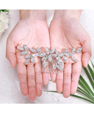 Unicra Bride Crystal Wedding Hair Comb - Rhinestone Bridal Side Accessory (A-Silver) - Buy Online on GoSupps.com