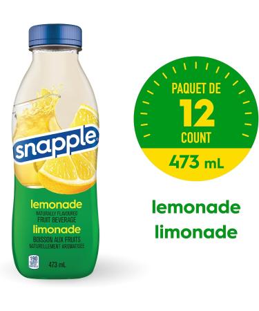 Snapple Zero Naturally Flavoured Peach Tea 473mL 12-Count & Naturally Flavoured Fruit Beverage Lemonade 473mL 12-Count - Buy Online on GoSupps.com