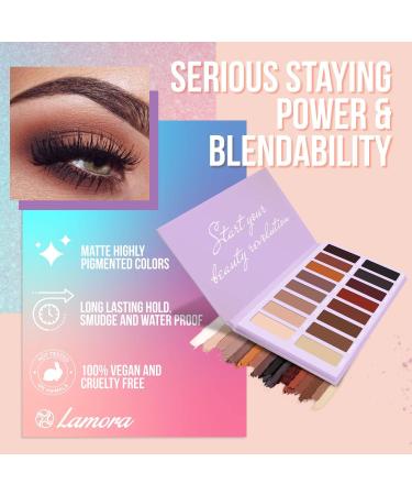 Best Pro Eyeshadow Palette Matte - 16 Highly Pigmented Vegan Shades for Warm Natural Smoky Eye Makeup - Buy Online on GoSupps.com