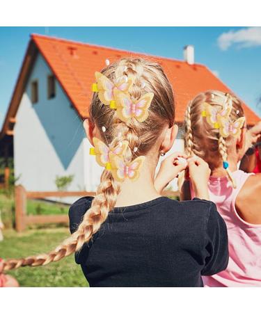 Butterflies Clips for Hair - Moving 3D Hair Decor - Cute Sparkly Clamps Pins Flying Butterflies with Shiny Rhinestone Women Girls Hair Accessories for Bride Weddings Rowces A Pair of Yellow Embroidered Butterflies - Buy Online on GoSupps.com