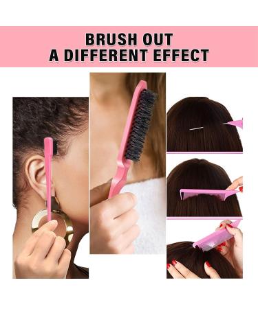 Hair Styling Set - Pink Wax Stick Edge Brush & Tail Comb for Wig Styling & Edge Control | International Shipping Available - Buy Online on GoSupps.com