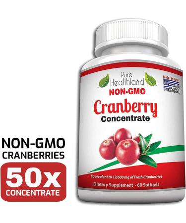 Pure Healthland Non-GMO Cranberry Concentrate Softgels - 60 UTI Support Pills - Buy Online on GoSupps.com