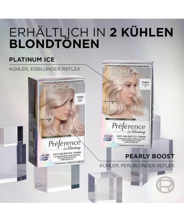L'Or al Paris Pr f rence Le Blonding Hair Toner - Anti-Yellow Tint for Cool Blonde & Intense Shine | Ammonia-Free Platinum Ice - Buy Online on GoSupps.com