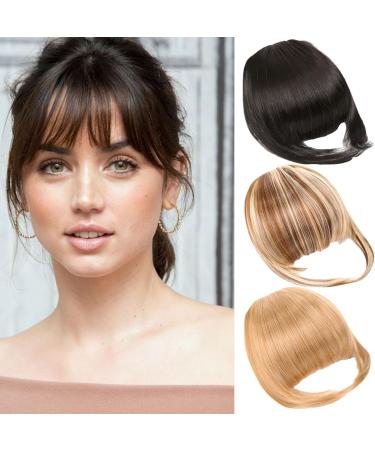 Bangs Hair Clip Fringe Clip In Hair Clip in Fringe High Temperature Fiber Clip in Bangs with Temple Hair Breathable Natural Look Fake Flat Bangs Front Face Fake Fringe for Women Girl Style3 - Buy Online on GoSupps.com