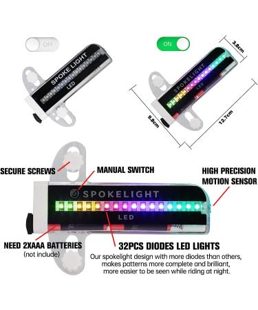 Tandarui LED Bicycle Wheel Lights - Waterproof Bike Spoke Reflector | Black 32 LED - Bicycle Accessories - Buy Online on GoSupps.com