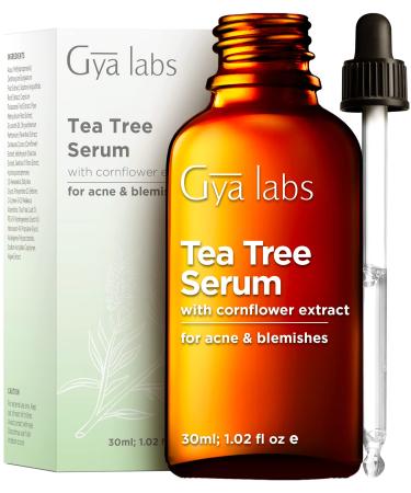 Gya Labs Tea Tree Serum for Face & Skin - Formulated with Tea Tree Oil and Cornflower Extract - Soothes For Supple-Looking Skin (30ml) Tea Tree (Tea Tree Serum)