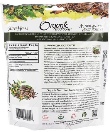 Organic Traditions Ashwagandha Root Powder 7 oz | Nutrient-Rich Adaptogen for Stress Relief - Buy Online on GoSupps.com