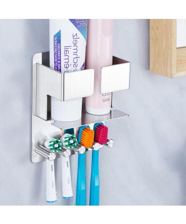 Yybo toothbrush holder electrical toothbrush holder stainless steel sus304 toothbrush holder wall toothpaste stand self -adhesive upright brushes for bathroom toothbrushes toothbrush head holder - Buy Online on GoSupps.com