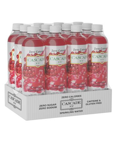Cascade Ice Zero Cal Sparkling Water Cranberry Pomegranate 17.2oz (Pack of 12) - Refreshing Sugar-Free Flavored Water - Buy Online on GoSupps.com