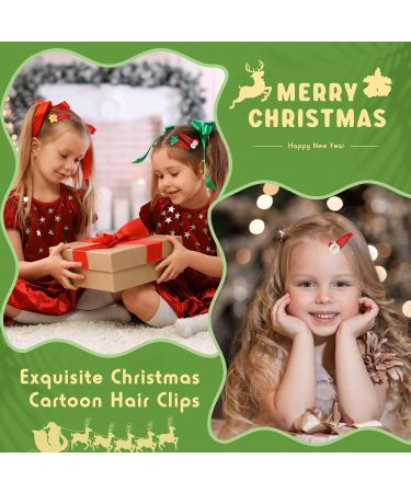 Kiiwah Christmas Snap Hair Clips Christmas Hair Accessories Hair Barrettes Red Hair Clips for Kids Girls Women Christmas Party - Buy Online on GoSupps.com