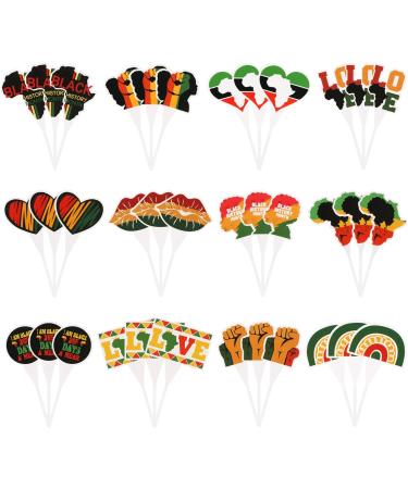 36 PCS Happy Juneteenth Day Cupcake Toppers Black History Month Cake Toppers Toothpicks African Independence Theme Party Supplies Decorations - Buy Online on GoSupps.com
