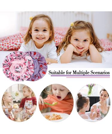 Arqumi Kids Satin Sleeping Bonnet 2-Pack - Pink+Purple Patterned Hair Bonnets for Children - Buy Online on GoSupps.com
