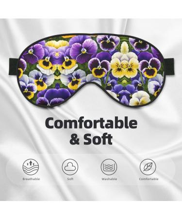 Blue Flowers Print Unisex Eye Mask | Soft Comfortable Light-Blocking Sleep Mask for Better Rest - Buy Online on GoSupps.com