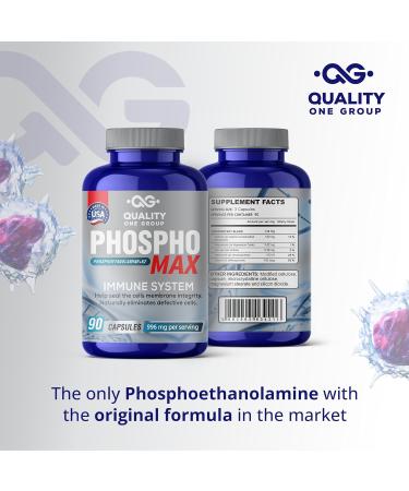 Phosphomax - Fosfoetanolamina - Unique Blend of Phosphoethanolamine to Boost Your Immune System- Natural Fosfoetalonamina 26 Years of Researched Formulation - 180 Capules - Buy Online on GoSupps.com