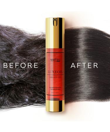 Matsu Luxeoil Argan Oil Treatment - Adds Shine, Controls Frizz - 50mL Travel & Home Size - Buy Online on GoSupps.com
