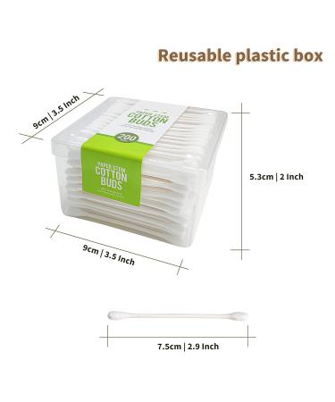 200pcs Double Tip Paper Cotton Swabs - Eco-Friendly Cotton Buds for Ear Cleaning & Keyboard Cleaning | International Shipping - Buy Online on GoSupps.com