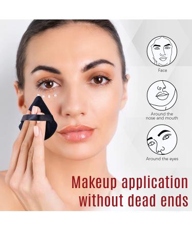 Foonbe Triangle Makeup Powder Puff - Soft Plush Body & Face Setting Puff (Black) - Buy Online on GoSupps.com