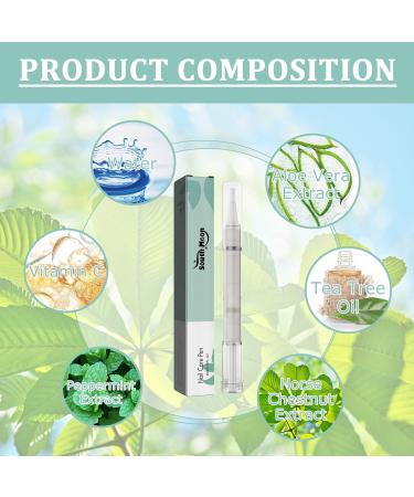 Nail Care Pen Set - 6 Pieces for Nail Fungus Treatment | Fast Growth & Healthy Nails with Aloe Vera Tea Tree Oil & Vitamin E - Buy Online on GoSupps.com
