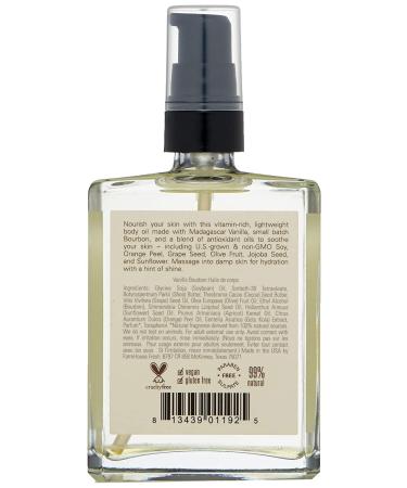 FarmHouse Fresh Vanilla Bourbon Body Oil 4 Fl Oz - Luxurious Vanilla Bourbon Scent - Buy Online on GoSupps.com
