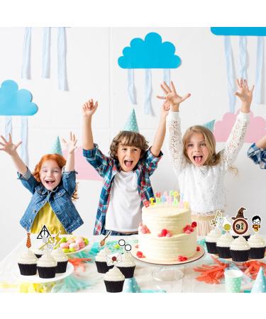 Magical Harry Cake Toppers for Potter Magical Potter School Wizard Birthday Party Cupcake Decorates(48pcs) - Buy Online on GoSupps.com
