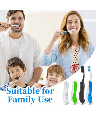 Shop Wllhyf 4-Pack Collapsible Travel Toothbrushes - Soft & Compact Ideal for Travel - Green/Blue/White/Black - Buy Online on GoSupps.com