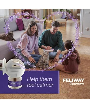 FELIWAY Optimum diffuser & 30 day refill the best solution to ease cat anxiety cat conflict and stress in the home 48 ml (Pack of 1) - Buy Online on GoSupps.com