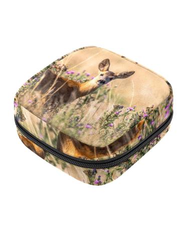 ROE DEER LILA Blumen ladies of the Lila Storage Pocket menstrual pad pocket Servant menstrual cup pocket with zipper for teenagers girls women women