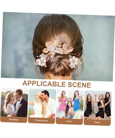 Mikinona 1 Set Leaves and Flowers Hair Comb Wedding Hairpin Hair Accessories for Women Flower Headpieces for Women Girl Headpieces for Wedding Bride Headpiece Flower Hair Combs - Buy Online on GoSupps.com