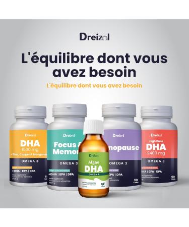 Brudy Lab Dreizol Omega 3 DHA 1500 avec EPA et DPA + Mangan se Zinc et Cuivre - Haute Concentration - Renforce les Tissus Oculaires R tine Sant Cardiaque et C r brale - 60 Capsules Jaune - Buy Online on GoSupps.com