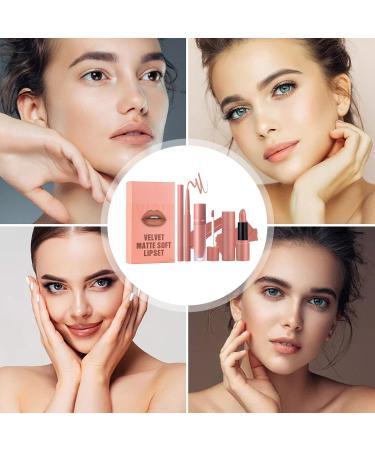  gifyym Lip Pencil and Lipstick Set 3 Long-Lasting Nude Lip Pencils | Highly Pigmented Velvet Lip Gloss Makeup Set | Natural Makeup Kit for - Buy Online on GoSupps.com