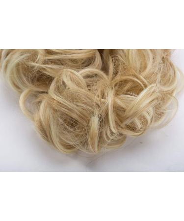 Wavy Curly Messy Hair Bun Updo Scrunchie Extension - Dark Blonde to Bleach Blonde - Buy Online on GoSupps.com
