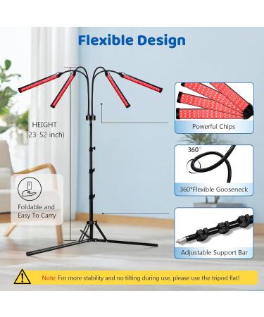 Red Light Lamp 180LEDs Blue Light & Infrared Light with Stand Height Adjustable & Angle Adjustable & Timer Red/Infrared/Blue Light for Home/Office Use - Buy Online on GoSupps.com