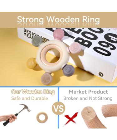 Best BPA-Free Silicone Bite Ring for Babies | Cooling Teething Aid for 3+ Months with Pacifier Chain - Buy Online on GoSupps.com