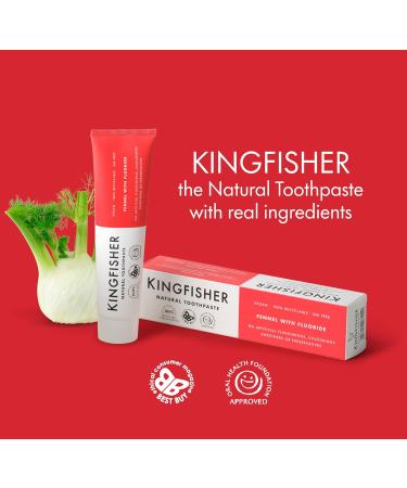  Kingfisher Kingfisher 12 x Fennel & Fluoride Toothpaste 100ml - Buy Online on GoSupps.com