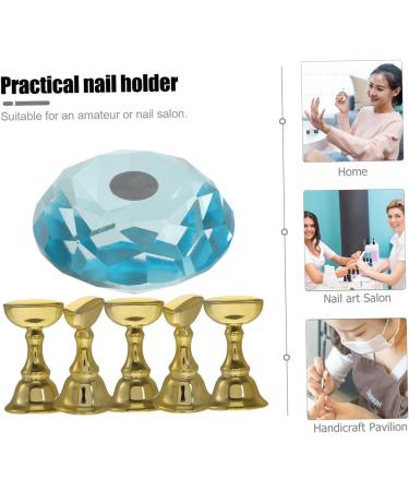 Healeved 1 Set Manicure Practice Base Nail Tips Practice Holders Nail Crystal Holder Nail Art Holder Fake Nail Stand Nail Display Stand Nail Art Stand Crystal Glass with Electroplating Clay 4x4cm As Shown 1 - Buy Online on GoSupps.com