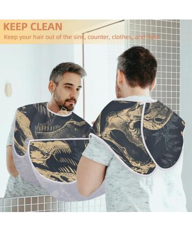 Beard Bib Apron - Skeleton Dinosaur Hair Catcher for Men | Perfect Gifts for Dad on Father's Day Anniversaries & Christmas | Includes 2 Suction Cups - Buy Online on GoSupps.com