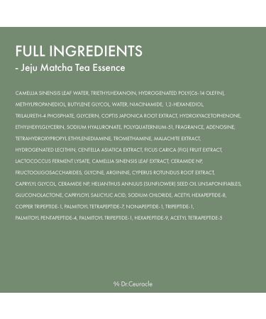 Dr.Ceuracle Jeju Matcha Tea Essence - Skin Purifying Milky Toner with Matcha Extract 9-Peptide Ceramide Korean Skincare Essence (150 ml / 5.07 fl. oz.) - Buy Online on GoSupps.com