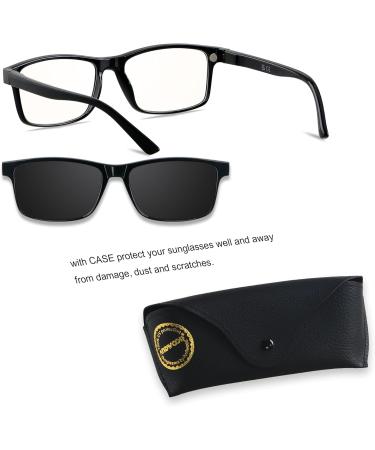 ANDWOOD Blue Light Blocking Reading Glasses | Polarized UV Protection Sunglasses for Men & Women | Anti-blue Light Lens 1.5x - Black - Buy Online on GoSupps.com